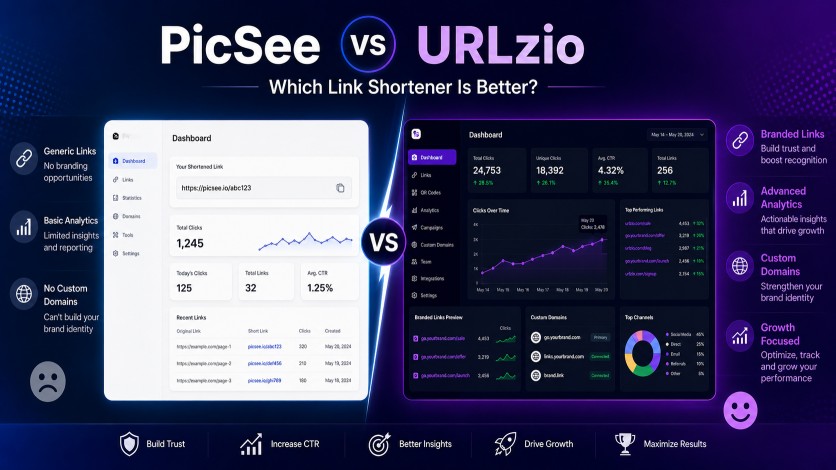 PicSee vs URLzio Comparison: Which URL Shortener Is Better?